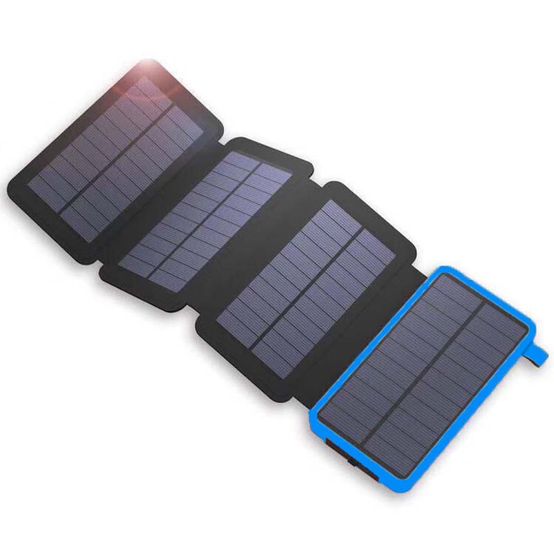 Solar power bank with 4 panels and 3 USB ports – SunCore