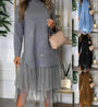 Legeres Kleid mit langen Ärmeln und Mesh-Rock – Ysolde