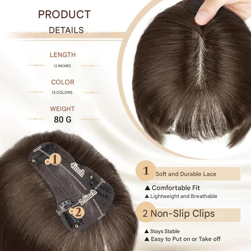 Clip-in Hairpiece with Bangs – Livia