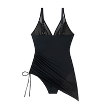 Figurformendes Badeanzugkleid mit Mesh-Einsatz und Wickellook - Melina