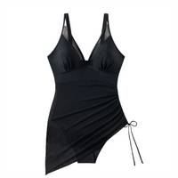 Figurformendes Badeanzugkleid mit Mesh-Einsatz und Wickellook - Melina