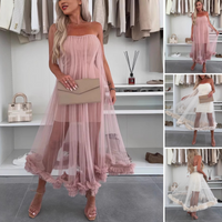 Schulterfreies Tüllkleid mit Rüschen - Nea
