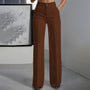 Women's High-Waist Dress Pants | Straight Leg & Crease | Sizes S-3XL 8