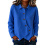 Women's Sweater with Button Placket and Asymmetrical Hem 1