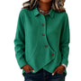 Women's Buttoned Knit Top with Waffle Texture and Asymmetric Hem 2