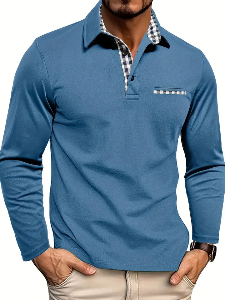 Herren-Poloshirt mit langen Ärmeln – Victor