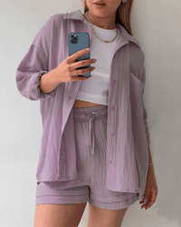 Zweiteiliges Damen-Sommeroutfit mit Shirt und Hose – Mila