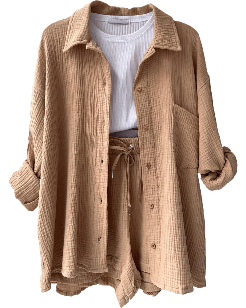 Zweiteiliges Damen-Sommeroutfit mit Shirt und Hose – Mila