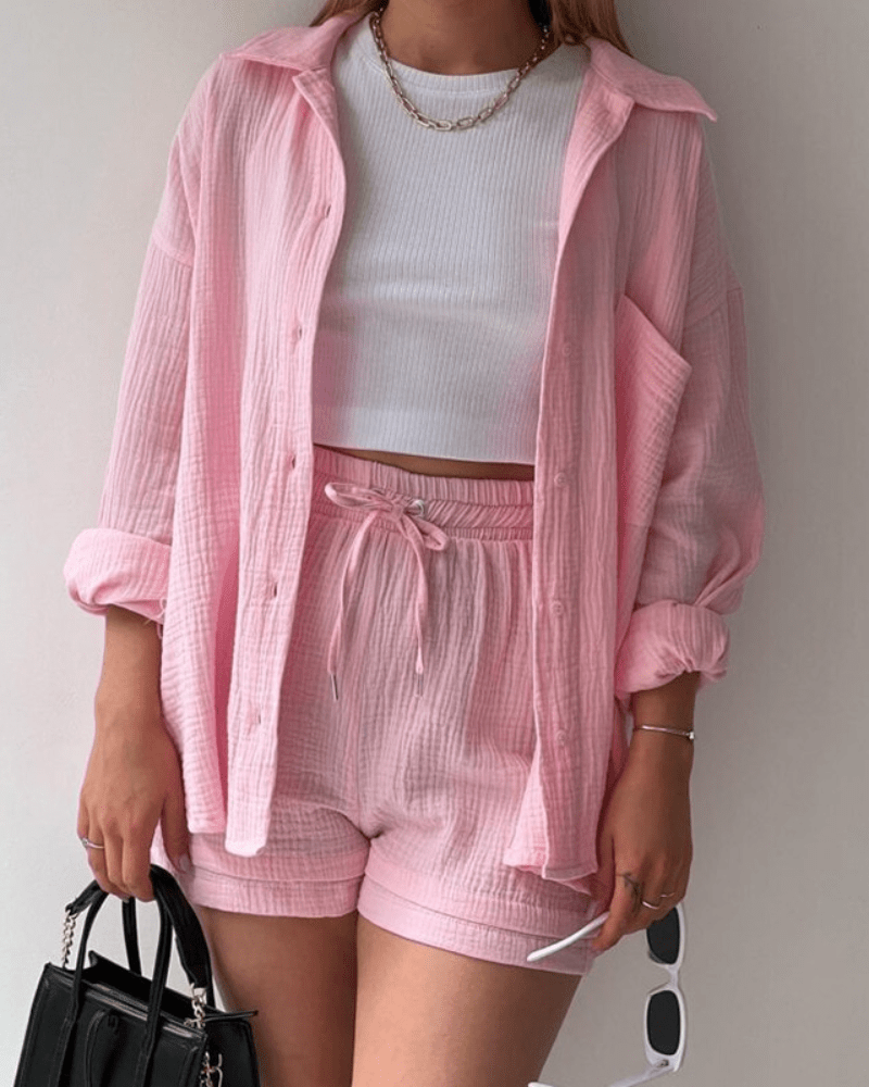 Zweiteiliges Damen-Sommeroutfit mit Shirt und Hose – Mila