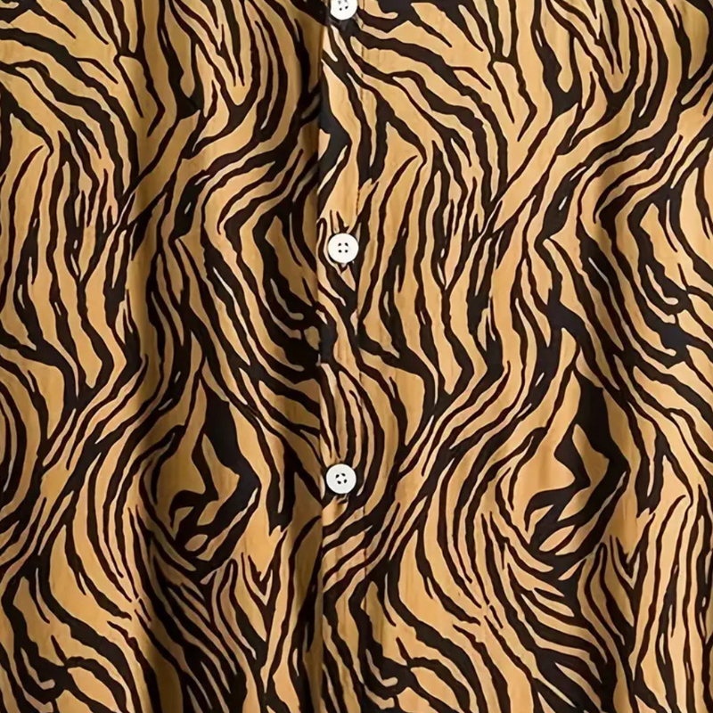 Trendiges Tigerprint-Hemd mit Knopfleiste - Oscar