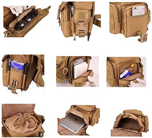 Robuste taktische Beintasche für Herren – Wasserabweisendes Multi-Taschen-Design