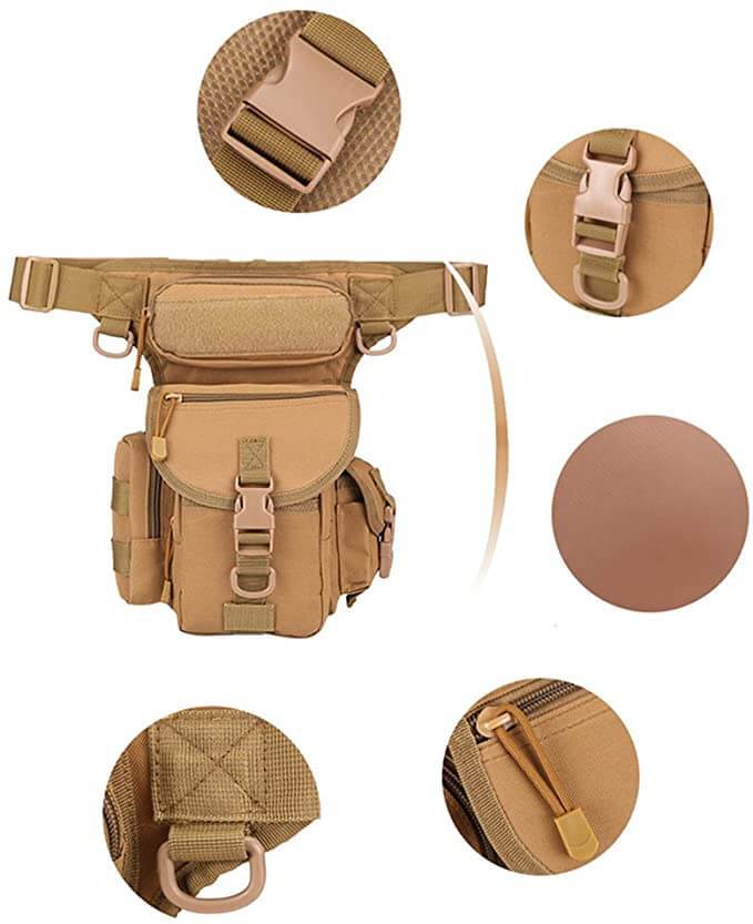 Robuste taktische Beintasche für Herren – Wasserabweisendes Multi-Taschen-Design