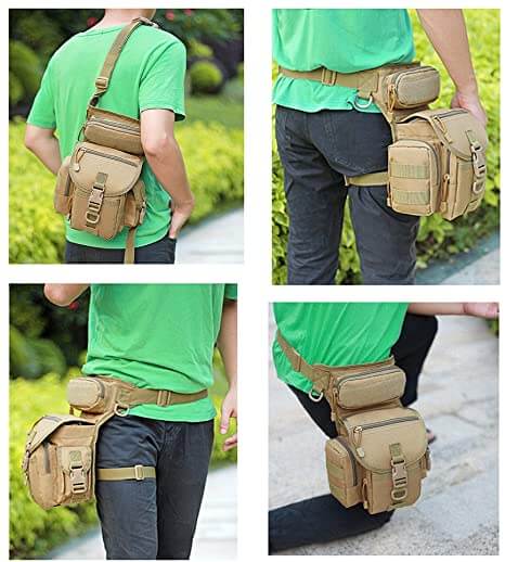 Robuste taktische Beintasche für Herren – Wasserabweisendes Multi-Taschen-Design