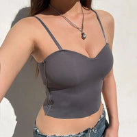 Set aus 4 luftigen Tanktops mit integriertem Bandeau-BH – Tiana