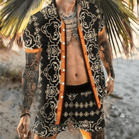 Zweiteiliges Herren-Sommer-Set mit Patchwork-Print – Malik