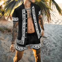 Zweiteiliges Herren-Sommer-Set mit Patchwork-Print – Malik
