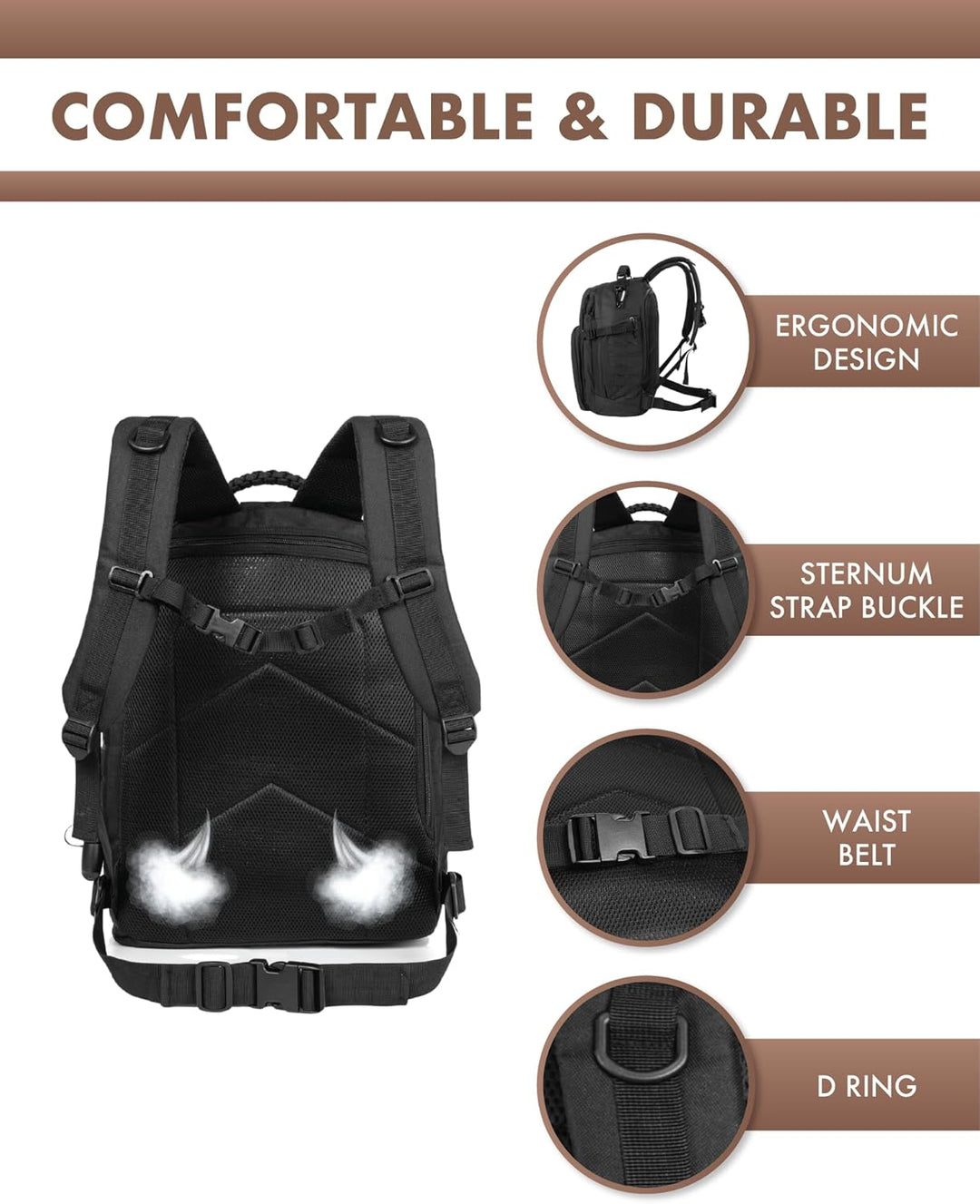 35L Outdoor-Taktischer Rucksack mit Molle-System und Laptopfach