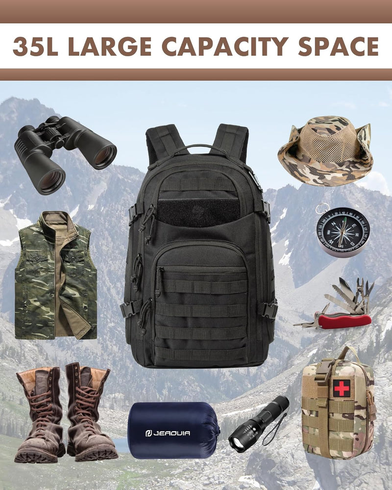 35L Outdoor-Taktischer Rucksack mit Molle-System und Laptopfach