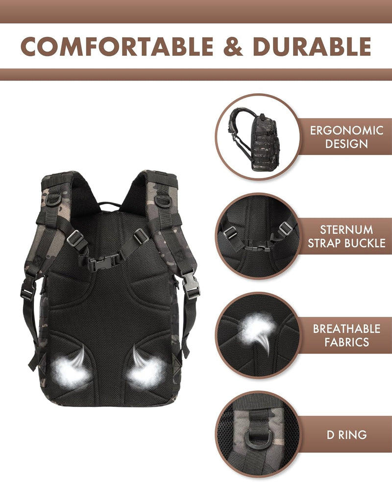 35L Outdoor-Taktischer Rucksack mit Molle-System und Laptopfach