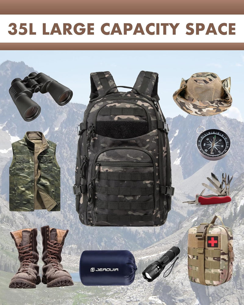 35L Outdoor-Taktischer Rucksack mit Molle-System und Laptopfach