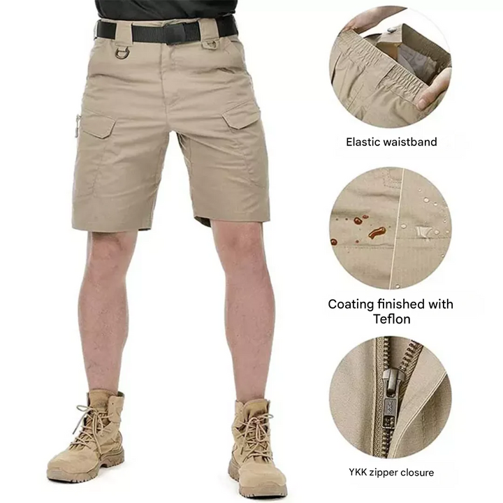 Heren Outdoor Shorts met 6 ritszakken - FlexTrek Cargo Shorts