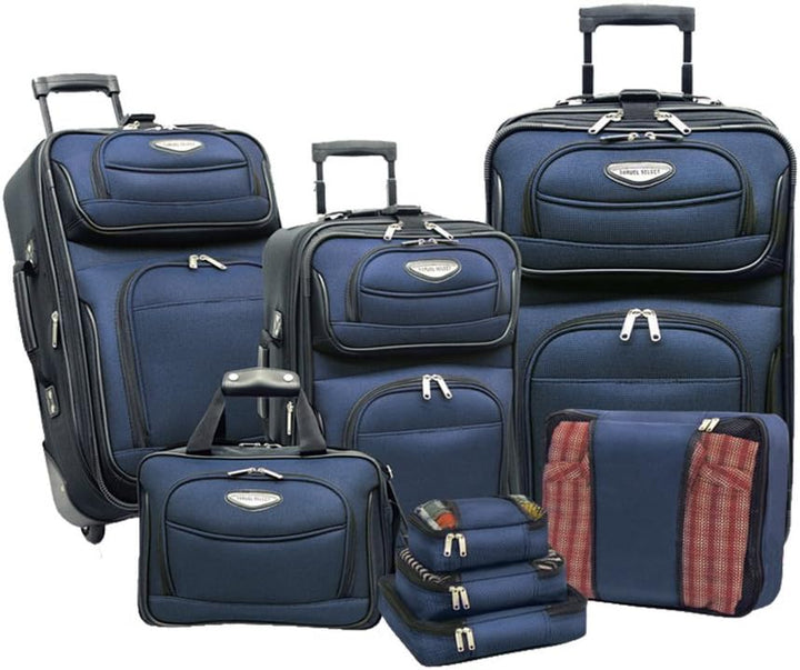 8-delige Soft Shell Kofferset met Inpak Cubes en TSA Slot – TravelMax