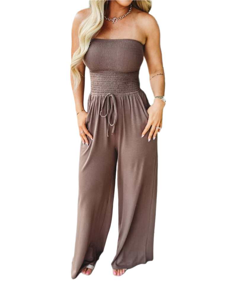 Off-Shoulder Sommerjumpsuit mit Weiten Beinen – Camila