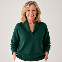 Women's Soft Sweater with Shawl Collar and Long Sleeves 1