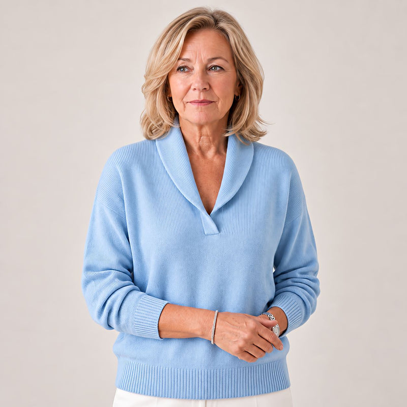Women's Soft Sweater with Shawl Collar and Long Sleeves 6