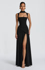 Flowing Chiffon Maxi Dress with Lace-Up Back 12