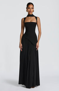 Flowing Chiffon Maxi Dress with Lace-Up Back 5