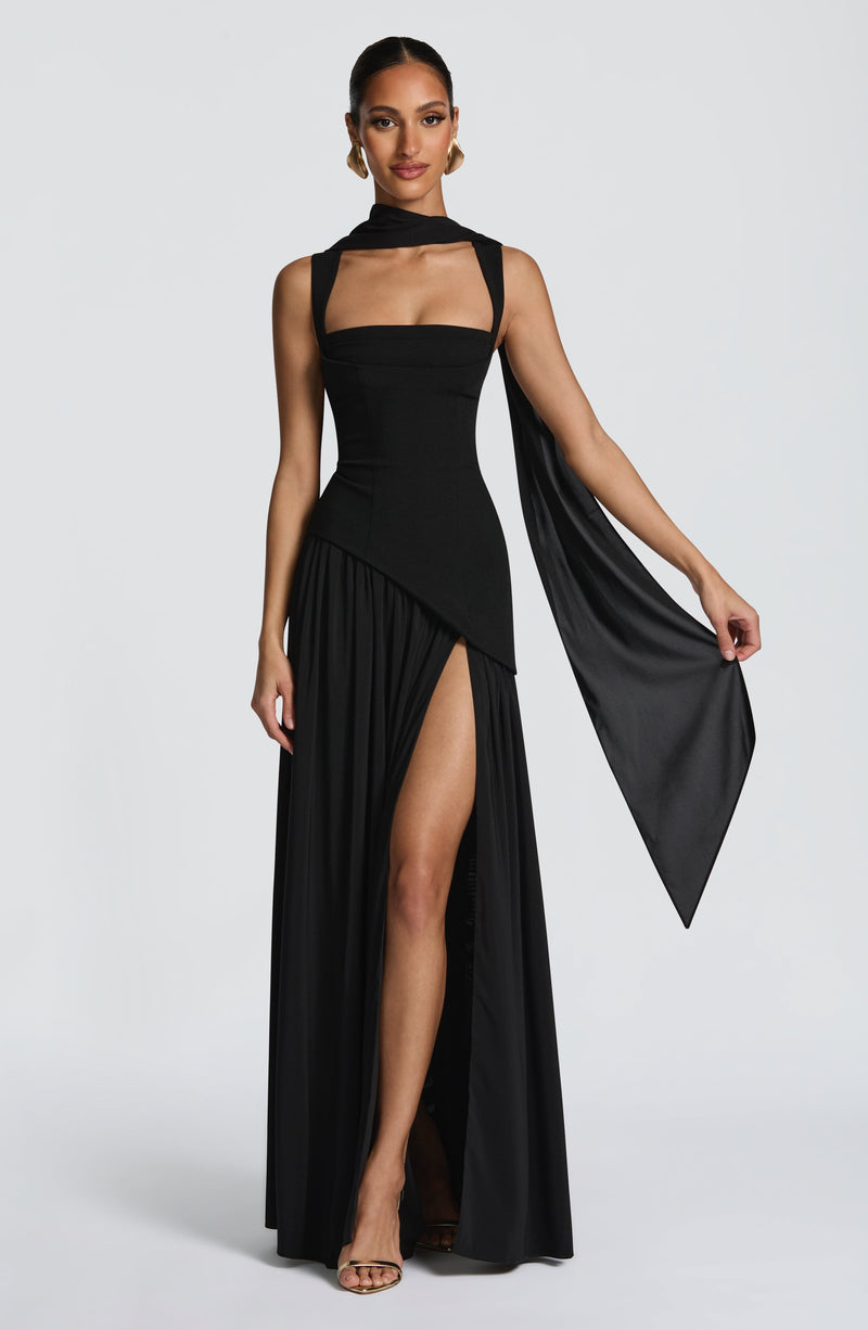 Flowing Chiffon Maxi Dress with Lace-Up Back 8