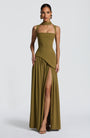 Flowing Chiffon Maxi Dress with Lace-Up Back 1