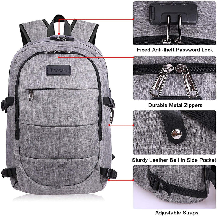 Extra Grote Anti-Diefstal Laptop- en Reisrugzak met USB-poort - 30–50L