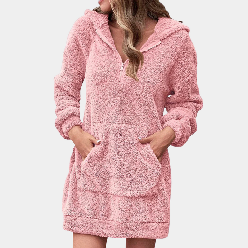 Weicher warmer Winterpullover mit Reißverschluss für Damen - Maëlle