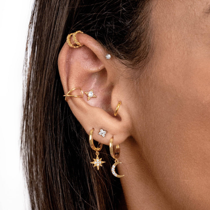 Earrings with Moon and Star - Cosmica