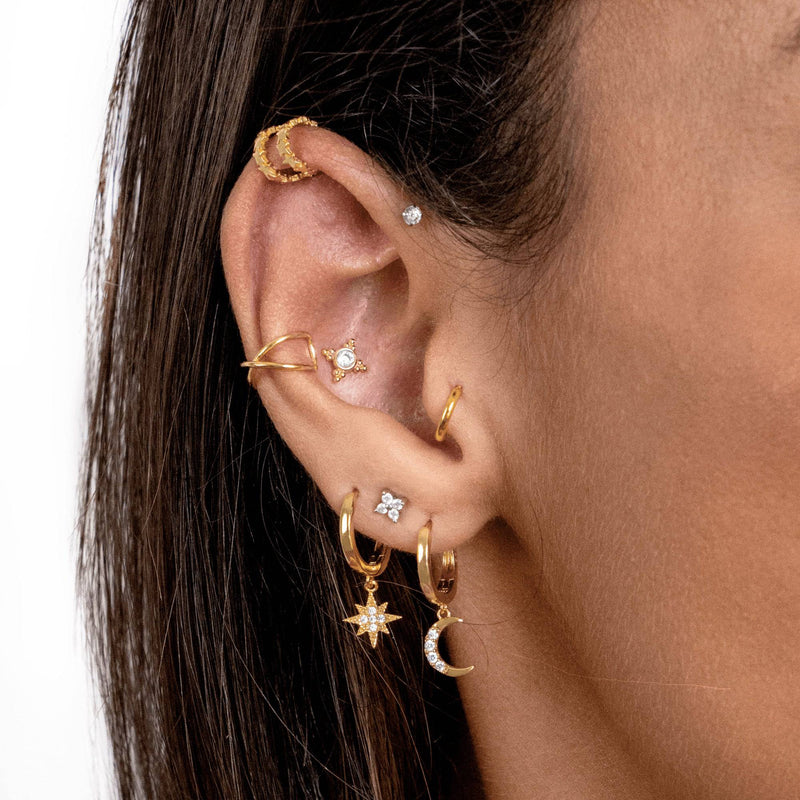 Earrings with Moon and Star - Cosmica