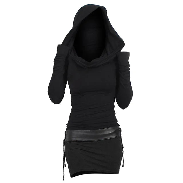 Lässiges & bequemes Kapuzenkleid mit langen Ärmeln - Selina