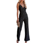 Figurbetonter Damen-Jumpsuit mit Blumenmuster und Rückendekolleté - SpitzenBlüte