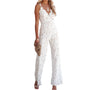 Figurbetonter Damen-Jumpsuit mit Blumenmuster und Rückendekolleté - SpitzenBlüte