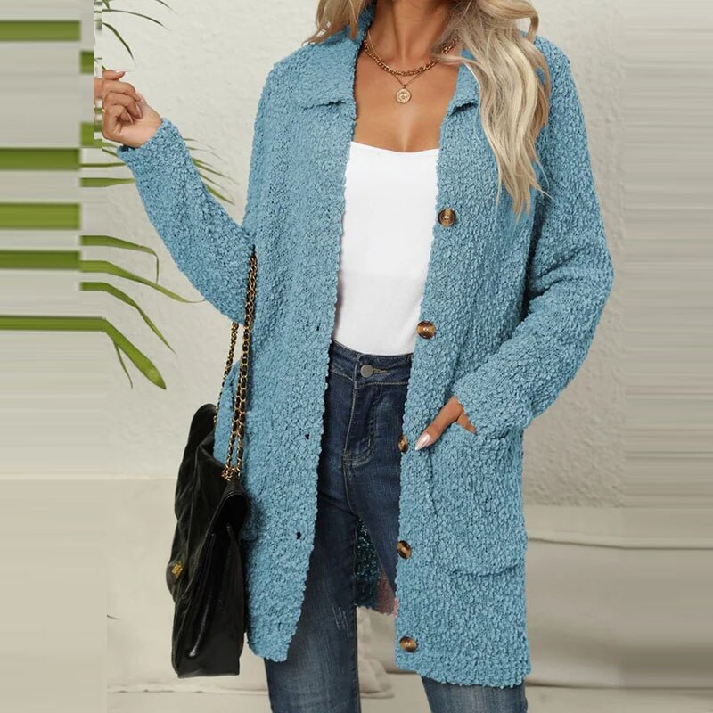 Lange Teddyweste mit Taschen - Ella