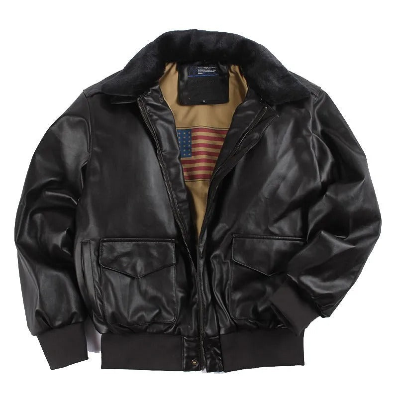 Vintage Leren Motorjack voor de Winter - Maxim