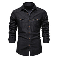 Elastisches Baumwoll-Denimhemd - Logan
