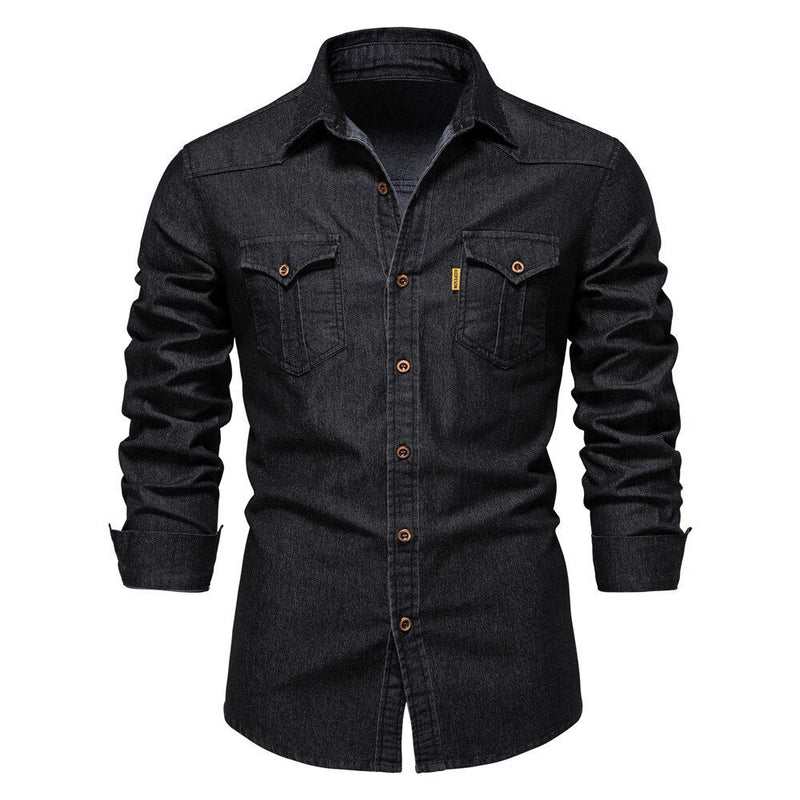 Elastisches Baumwoll-Denimhemd - Logan