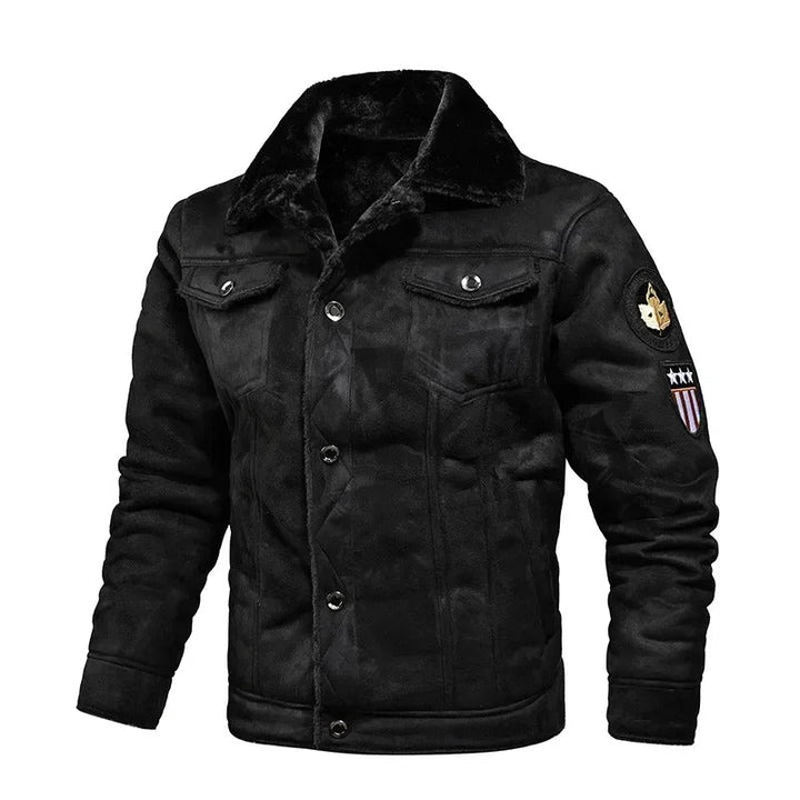 Luxuriöse übergroße Lederjacke mit Samtfutter - Victor