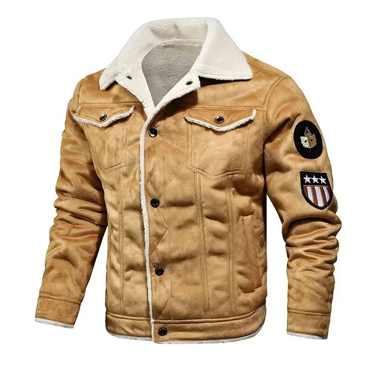 Luxuriöse übergroße Lederjacke mit Samtfutter - Victor