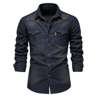 Elastisches Baumwoll-Denimhemd - Logan