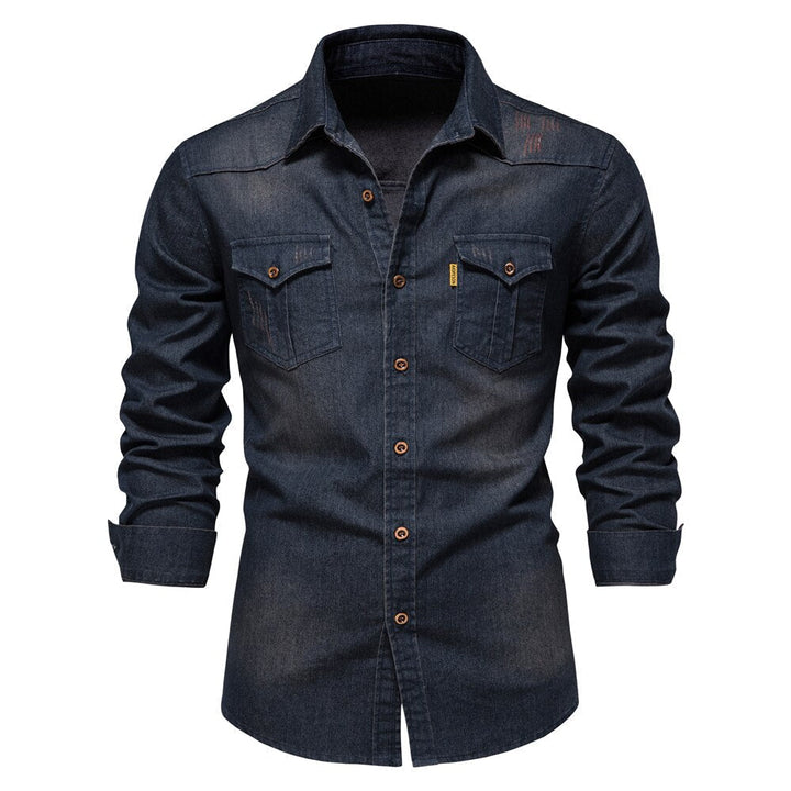 Elastisches Baumwoll-Denimhemd - Logan