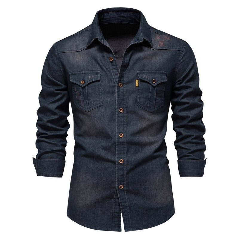 Elastisches Baumwoll-Denimhemd - Logan