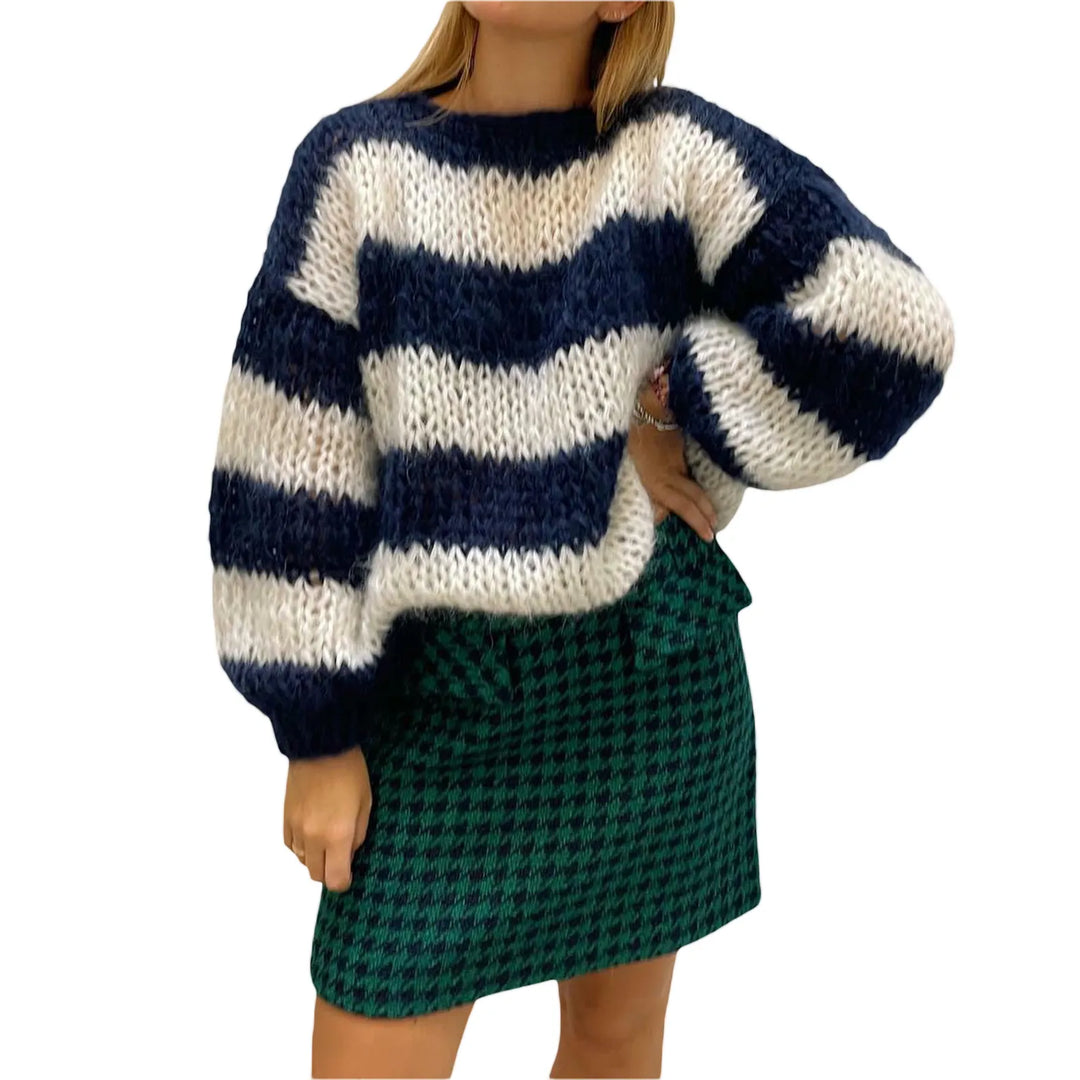 Oversize-Damenpullover mit Streifenmuster – Yvonne